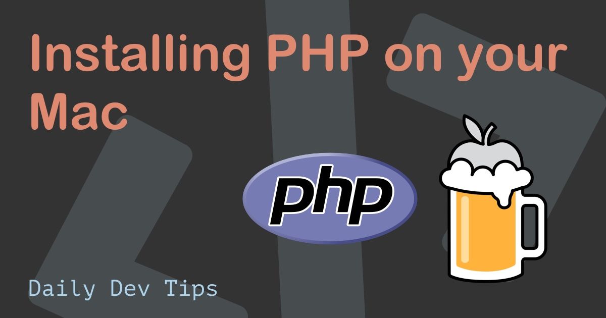 Installing PHP on your Mac